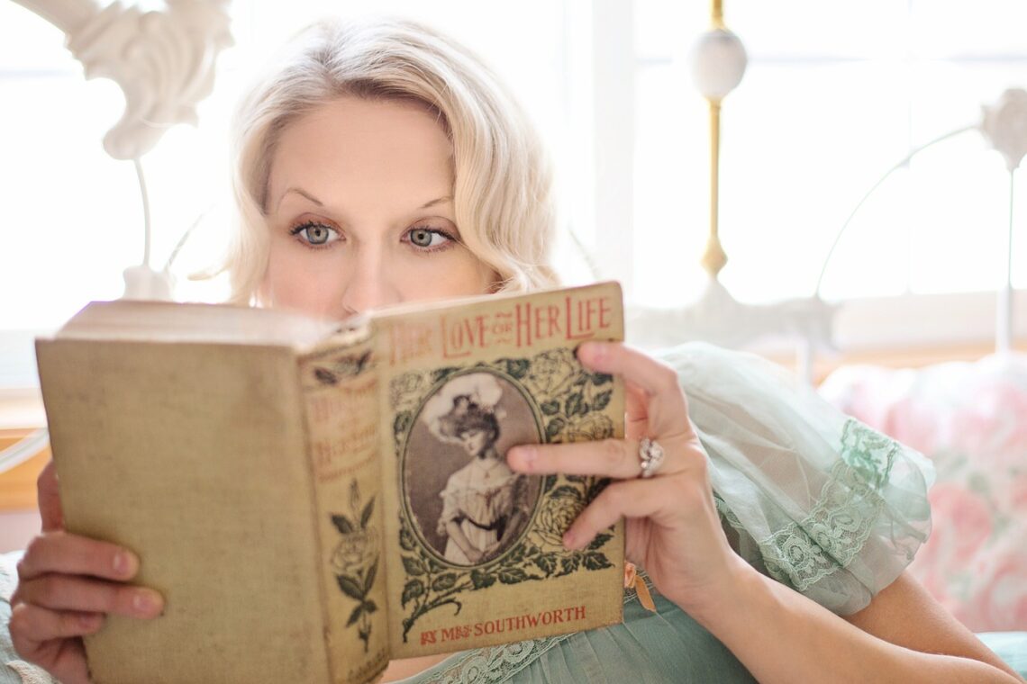 reading, book, vintage